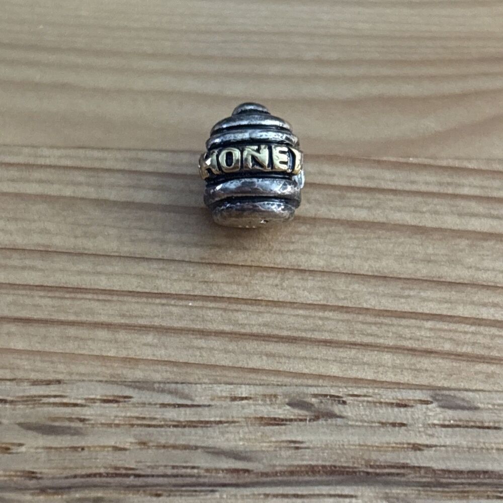 Gold on 925 Sterling Silver Honey Bee Jar Pot Bead for European Charm Bracelet